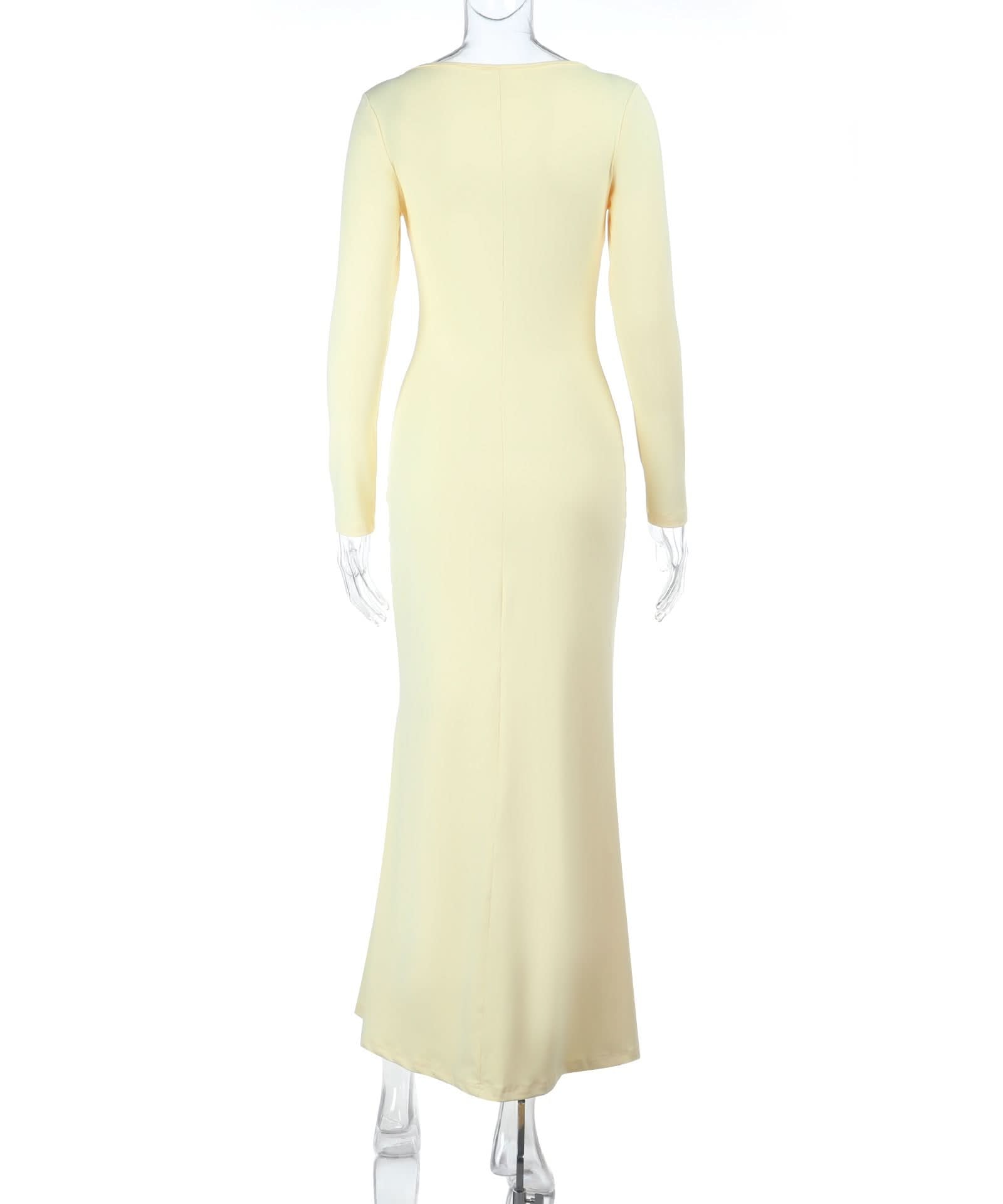 Romantic Ruffle V-Neck Long Sleeve Maxi Dress - Elegant Fall & Holiday Gown