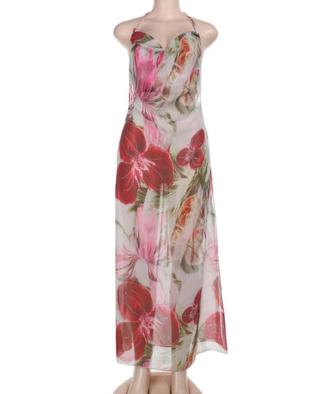 Vibrant Floral Cowl Neck Maxi Dress | Chic Resort Wear & Fall Wedding Guest Style