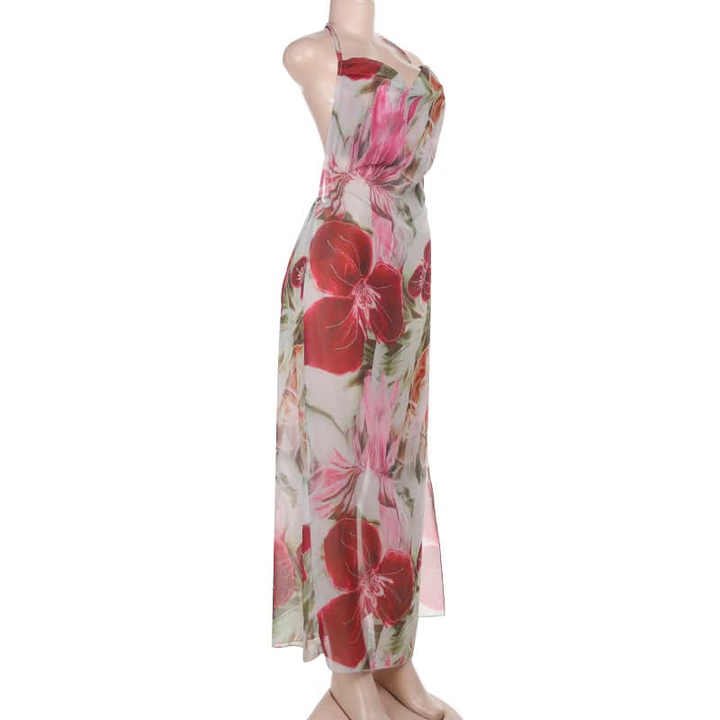 Vibrant Floral Cowl Neck Maxi Dress | Chic Resort Wear & Fall Wedding Guest Style