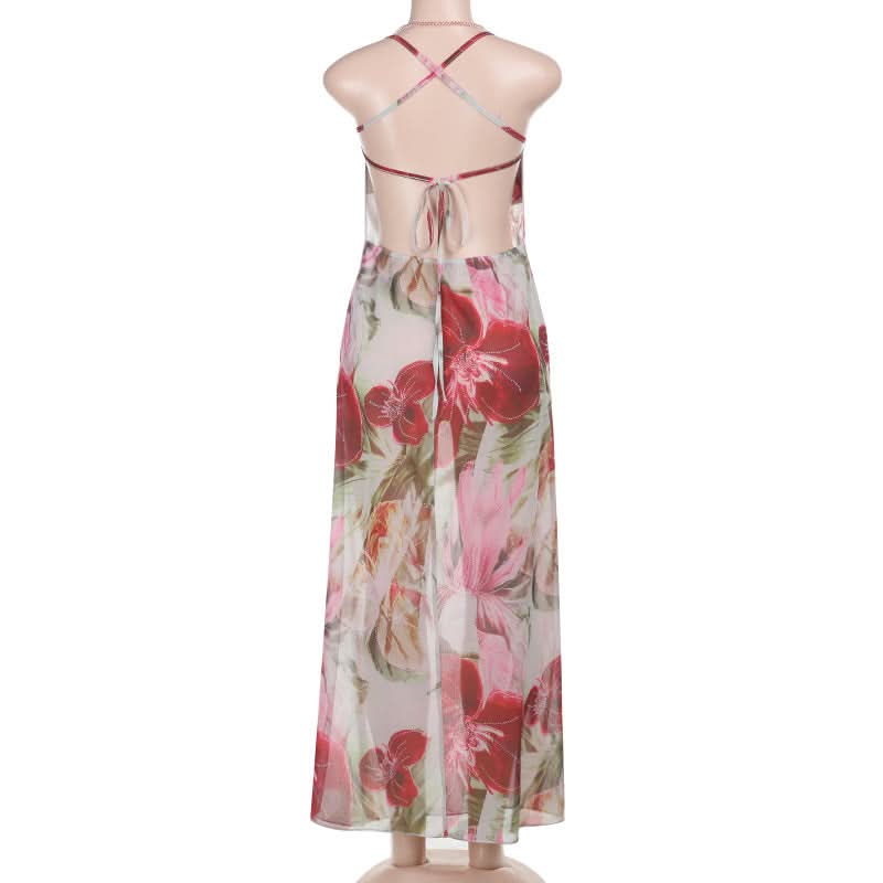 Vibrant Floral Cowl Neck Maxi Dress | Chic Resort Wear & Fall Wedding Guest Style