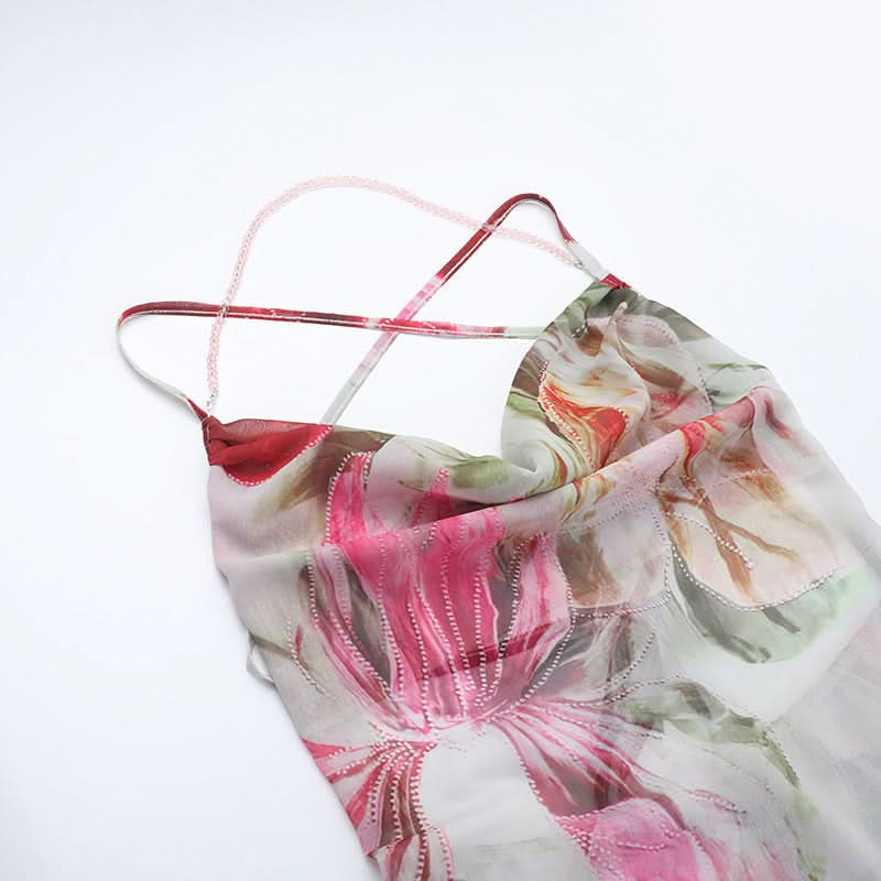 Vibrant Floral Cowl Neck Maxi Dress | Chic Resort Wear & Fall Wedding Guest Style