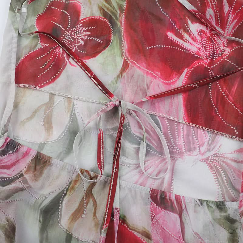 Vibrant Floral Cowl Neck Maxi Dress | Chic Resort Wear & Fall Wedding Guest Style