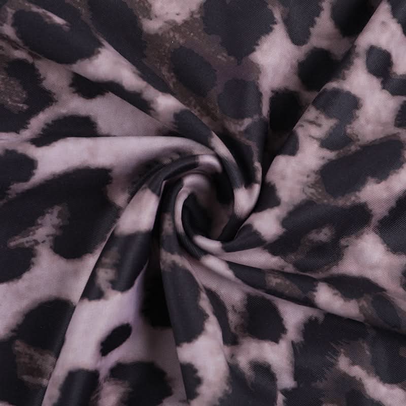 Fierce Fall Style: Women's Leopard Print Ruffle Tie-Neck Maxi Dress - Holiday & Date Night Ready