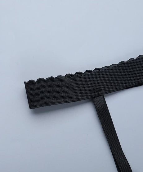 Edgy Cross Garter Thigh-High Stockings - Gothic Alt Fashion for Halloween & Fall