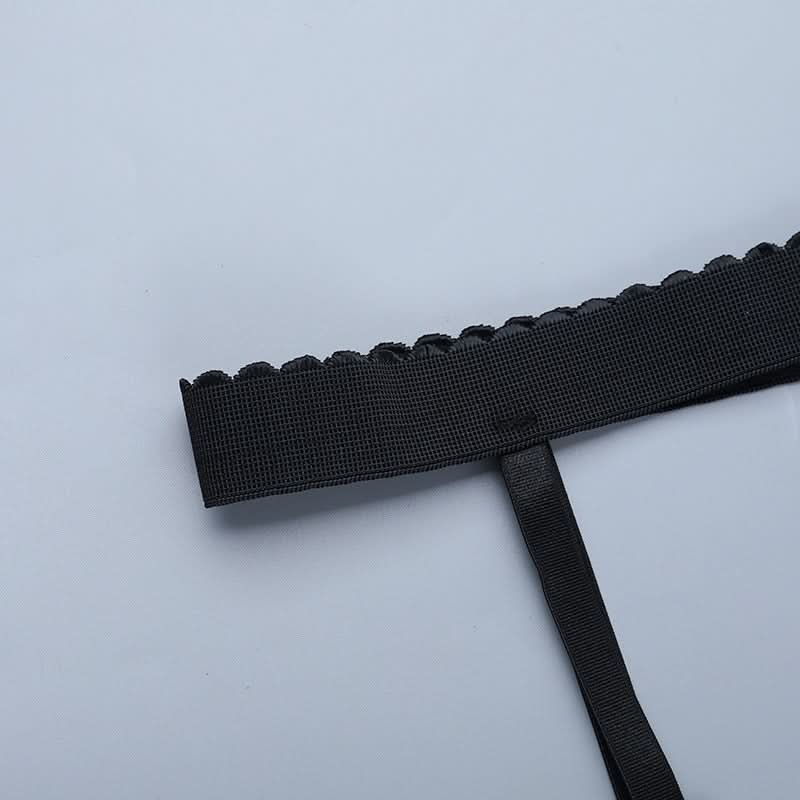 Edgy Cross Garter Thigh-High Stockings - Gothic Alt Fashion for Halloween & Fall