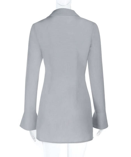 Everyday Elegance Bell Sleeve Tunic Shirt – Chic Women's Fall Button-Up