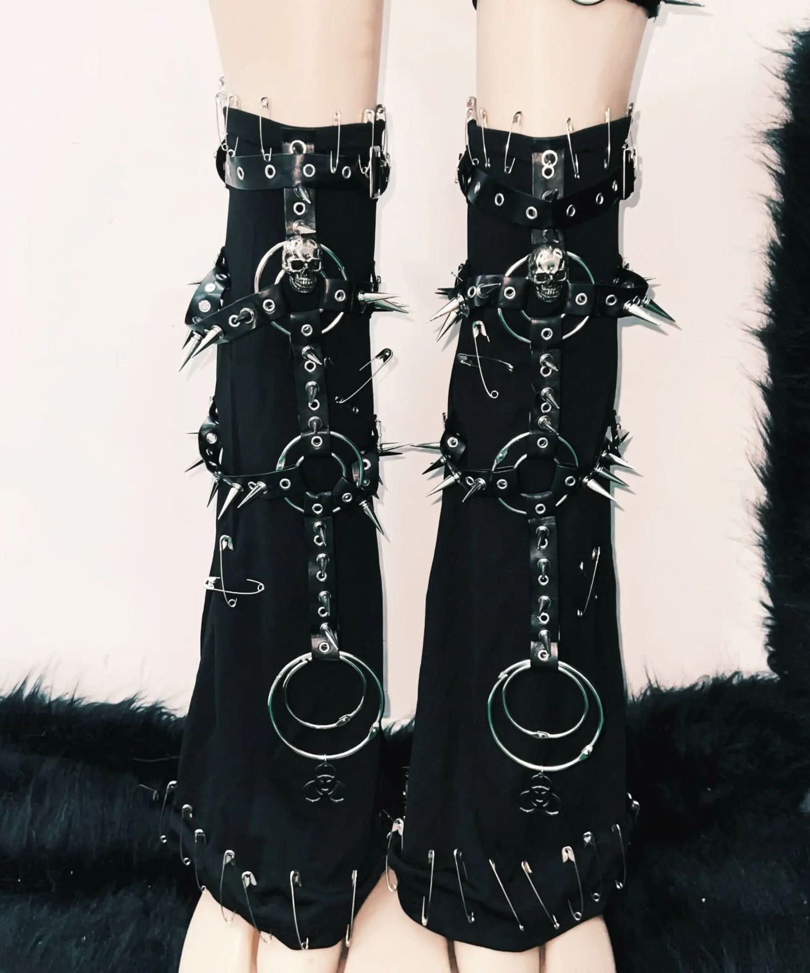 Unleash Your Power: Spiked Goth Punk Faux Leather Harness Bra Top - Ultimate Halloween, Rave & Festival Statement