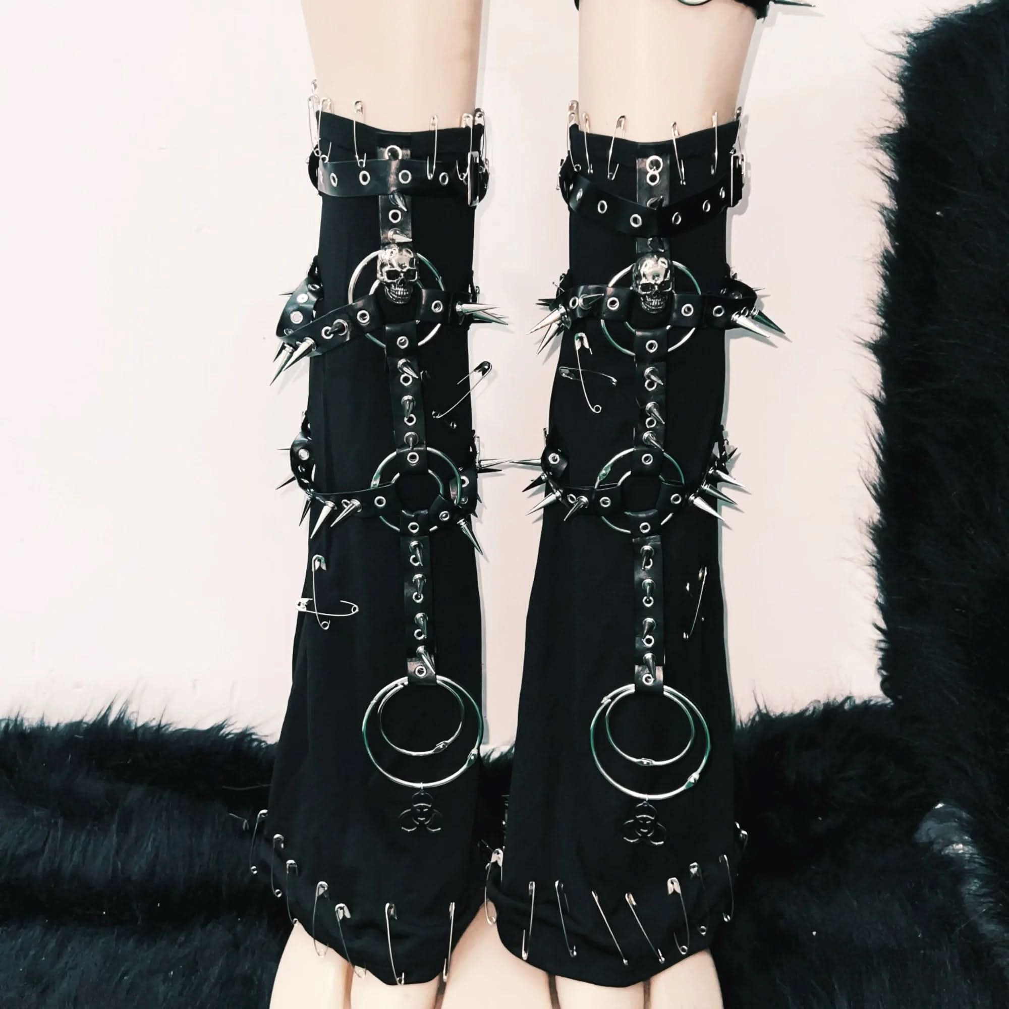 Unleash Your Power: Spiked Goth Punk Faux Leather Harness Bra Top - Ultimate Halloween, Rave & Festival Statement