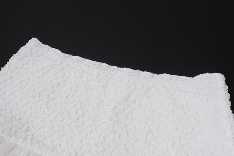 Chic Textured Sweetheart Ruffle Crop Top – Fall & Holiday Style