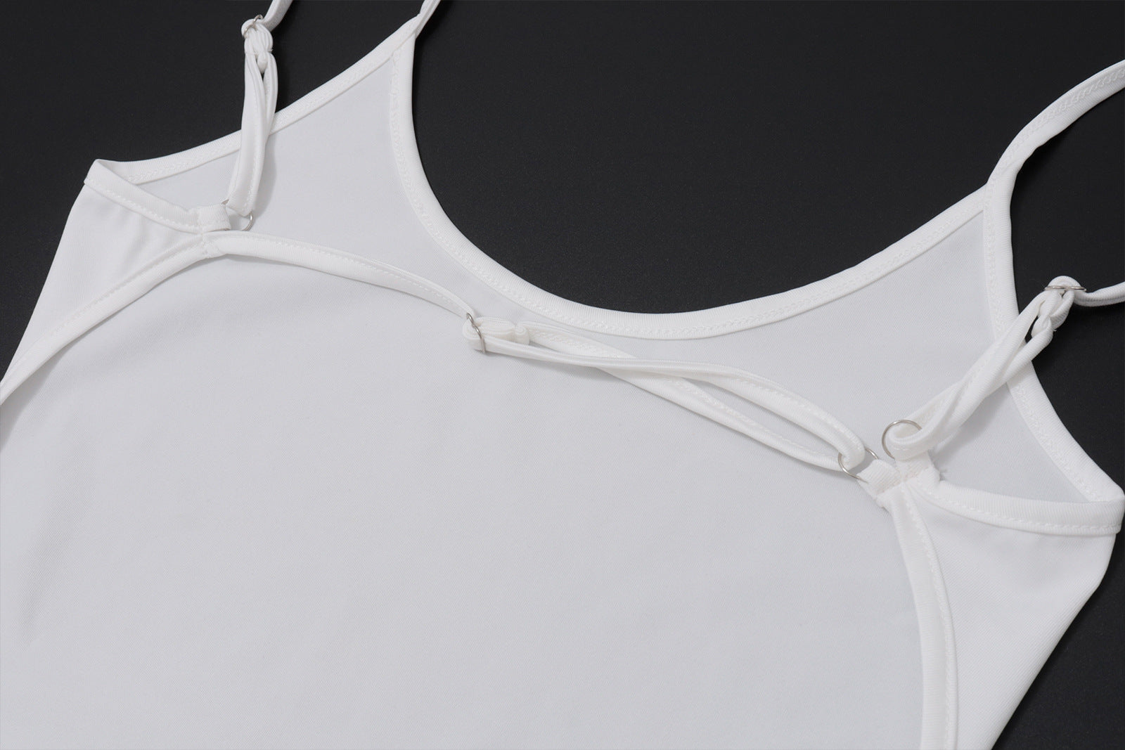 Sparkle & Slay: Rhinestone Cross Bodycon Cami Mini Dress - Edgy Fall Party Style