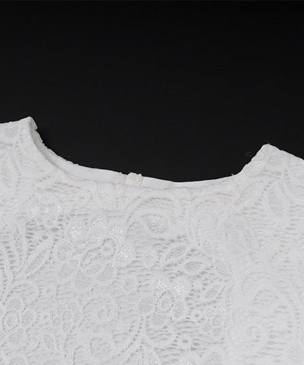 Stunning White Lace Bell Sleeve Maxi Dress - Fall & Holiday Elegance