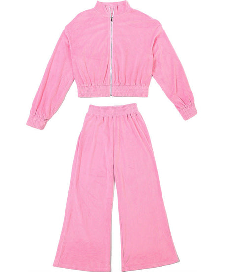 Plush Pink Velvet Tracksuit | Cozy Chic Fall & Winter Loungewear Set for Women