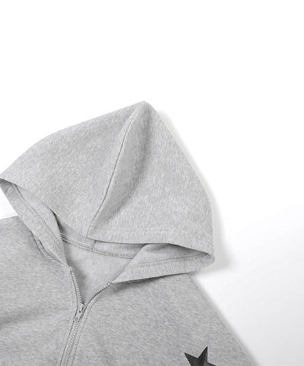 Chic Fall Comfort: 'Lonely Baby' Cropped Zip-Up Hoodie & Wide Leg Sweatpant Set – Essential Loungewear for Women