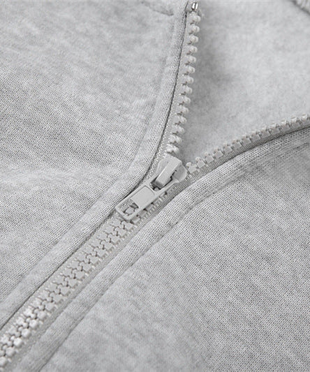 Chic Fall Comfort: 'Lonely Baby' Cropped Zip-Up Hoodie & Wide Leg Sweatpant Set – Essential Loungewear for Women