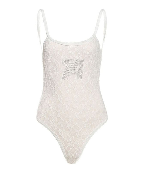 Alluring Black Lace Cami Bodysuit | Fall Fashion & Halloween Ready