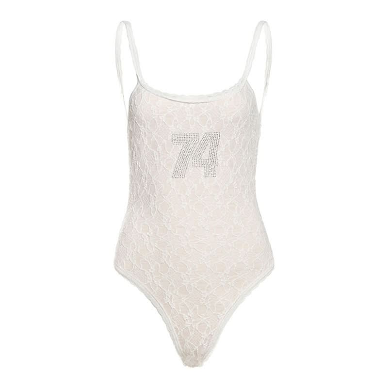 Alluring Black Lace Cami Bodysuit | Fall Fashion & Halloween Ready