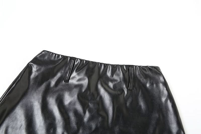 Rebel Chic Asymmetric Faux Leather O-Ring Mini Skirt - Edgy Fall & Halloween Style
