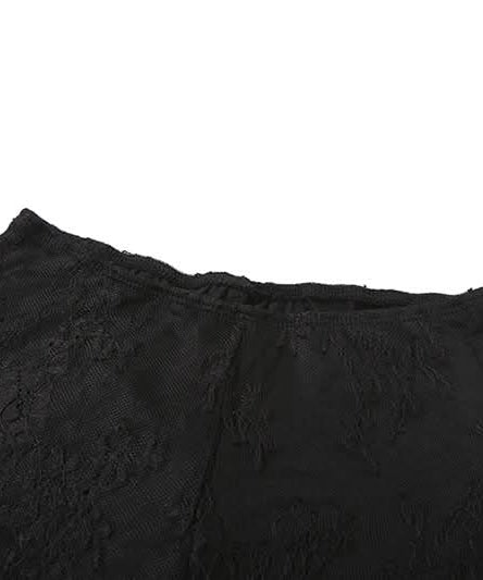 Allure & Elegance: Black High-Rise Sheer Lace Flare Pants - Your Go-To for Fall Evenings & Holiday Glam