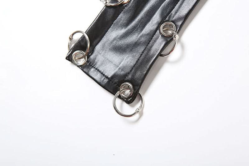 Rebel Chic Asymmetric Faux Leather O-Ring Mini Skirt - Edgy Fall & Halloween Style