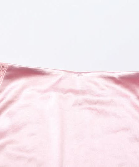 Glam Pink Satin & Lace Bustier Crop Top & Mini Skirt Set - Fall Party & Date Night Essential