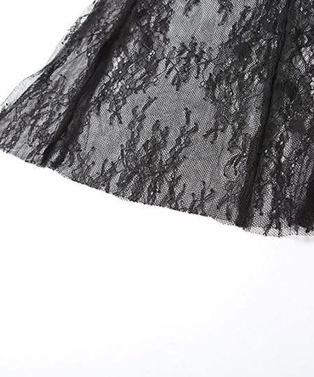 Allure & Elegance: Black High-Rise Sheer Lace Flare Pants - Your Go-To for Fall Evenings & Holiday Glam
