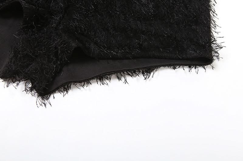 Whimsical Fluffy Low-Rise Shorts - Cozy Chic for Halloween & Holiday Parties