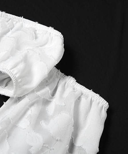 Elegant White Floral Off-Shoulder Crop Top & Maxi Skirt Set - Fall & Holiday Chic