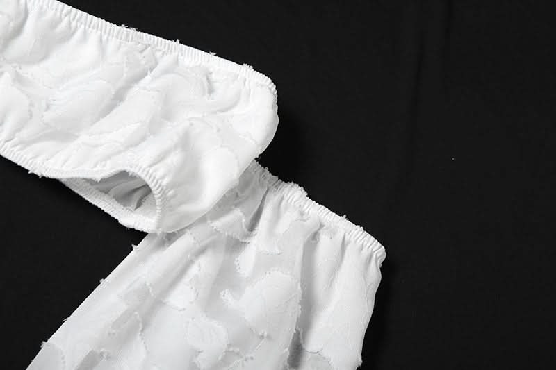 Elegant White Floral Off-Shoulder Crop Top & Maxi Skirt Set - Fall & Holiday Chic