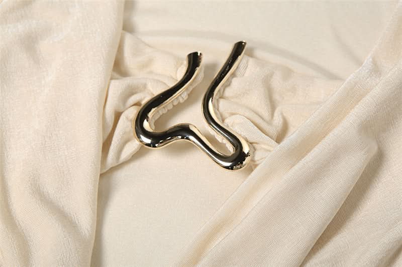 Fall & Holiday Glam: Chic Ruched Long Sleeve Jumpsuit with Statement Cutout & Flare