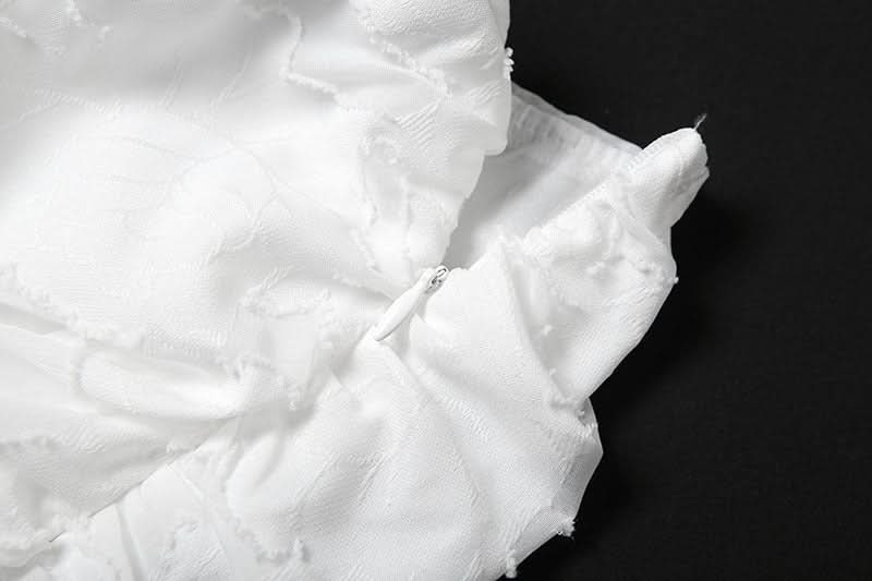 Elegant White Floral Off-Shoulder Crop Top & Maxi Skirt Set - Fall & Holiday Chic