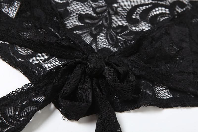 Sultry Black Lace Cutout Halter & High-Slit Midi Set - Your Halloween & Night Out Statement