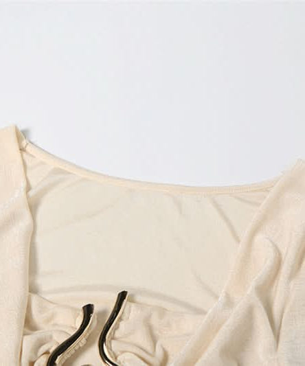 Fall & Holiday Glam: Chic Ruched Long Sleeve Jumpsuit with Statement Cutout & Flare