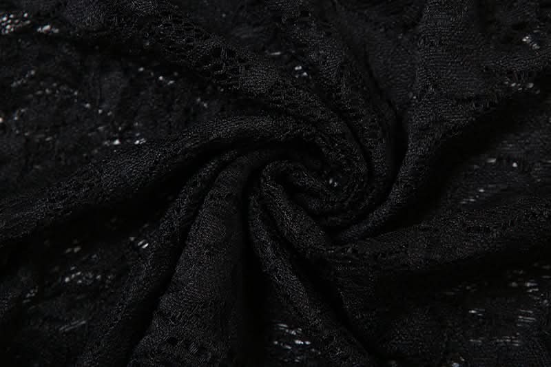 Sultry Black Lace Cutout Halter & High-Slit Midi Set - Your Halloween & Night Out Statement