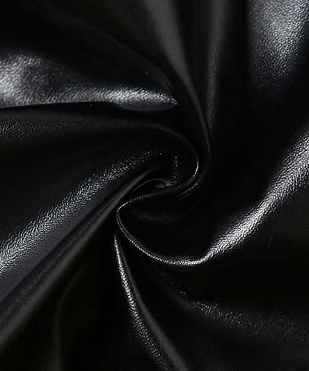 Sultry Black Faux Leather Corset Top | Edgy Strapless Bustier for Halloween & Fall Parties