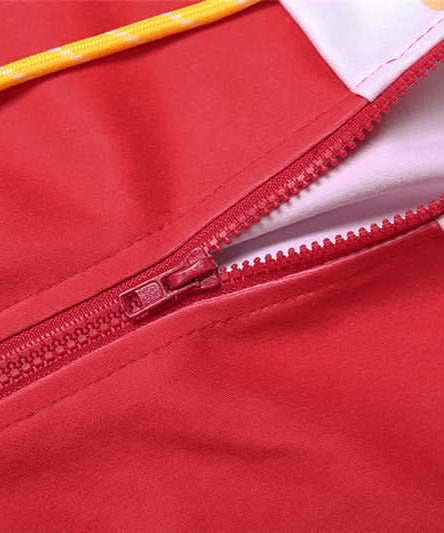 Y2K Retro Colorblock Track Jacket & Shorts Set - Vibrant Athleisure Co-ord for Women