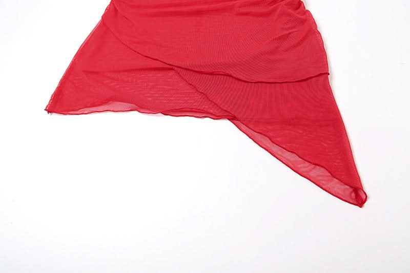 Siren Red Halter V-Neck Mini Dress - Your Fall & Halloween Party Showstopper