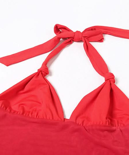 Siren Red Halter V-Neck Mini Dress - Your Fall & Halloween Party Showstopper