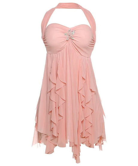 Autumn Glow Halter Floral Ruffle Mini Dress - Effortless Chic for Fall & Holiday Parties