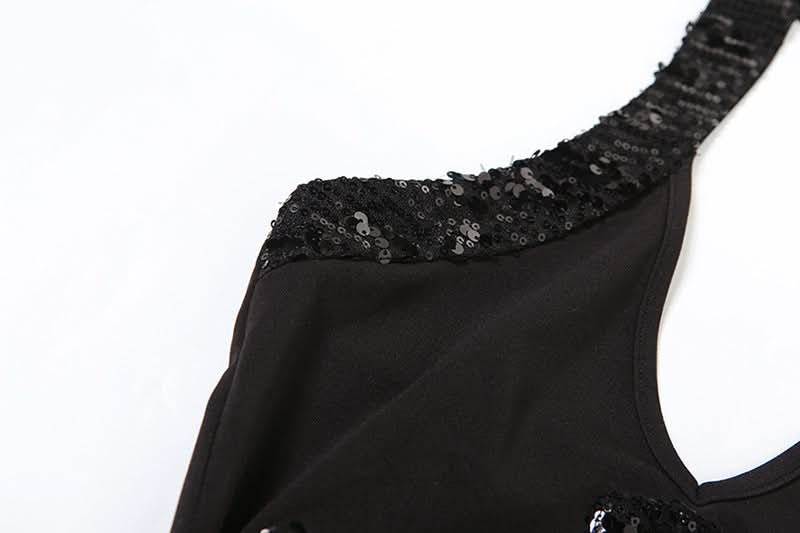 Mystic Nights Sequin Cross Halter Mini Dress - Your Ultimate Halloween & Holiday Party Look
