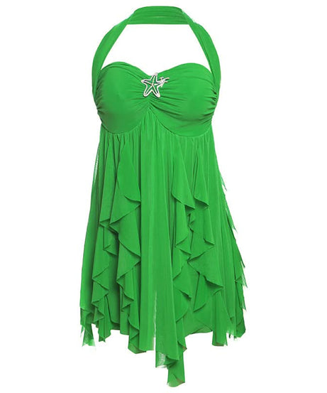 Autumn Glow Halter Floral Ruffle Mini Dress - Effortless Chic for Fall & Holiday Parties