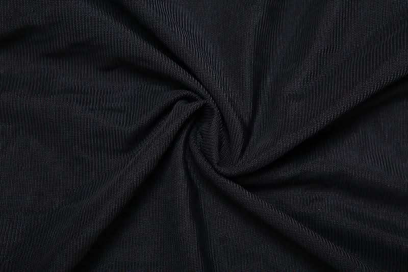 Sultry Black Mesh High Neck Mini Dress with Asymmetrical Statement Drape | Fall & Holiday Party Ready