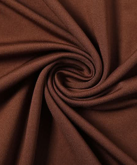 Autumn Glamour: Chocolate Brown Ruched Long Sleeve High-Neck Maxi Dress