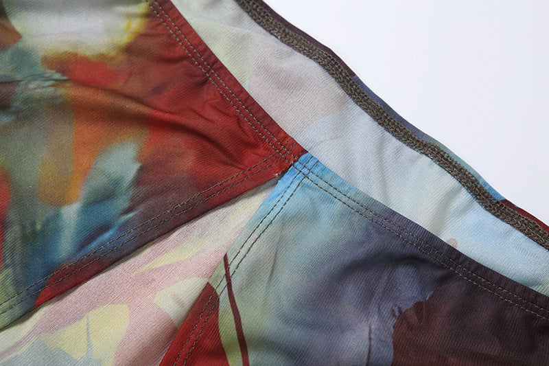 Autumn Bloom Strapless Top & Wide-Leg Pant Set - Chic Fall Floral Co-Ord