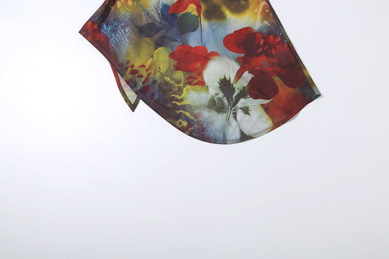 Autumn Bloom Strapless Top & Wide-Leg Pant Set - Chic Fall Floral Co-Ord