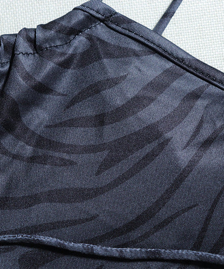 Sleek Black Zebra Print Cut-Out Bodycon Midi Dress – Daring Style for Fall Parties & Halloween