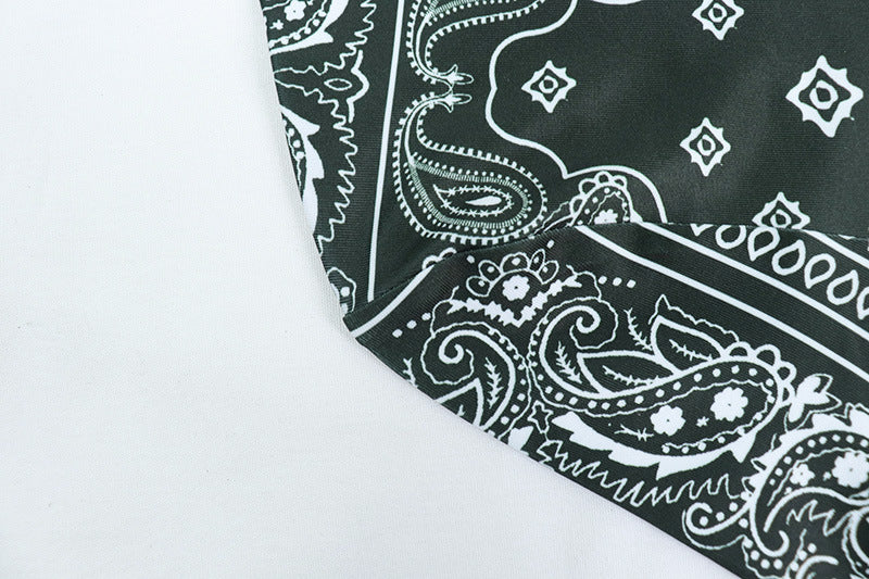 Fall Vibe: Bandana Print High Neck Bodycon Mini Dress – Trendy & Curve-Hugging