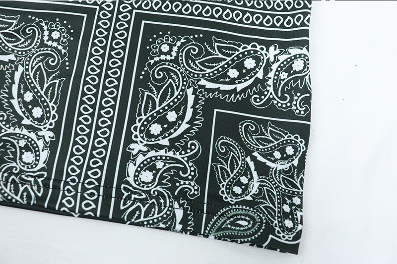 Fall Vibe: Bandana Print High Neck Bodycon Mini Dress – Trendy & Curve-Hugging