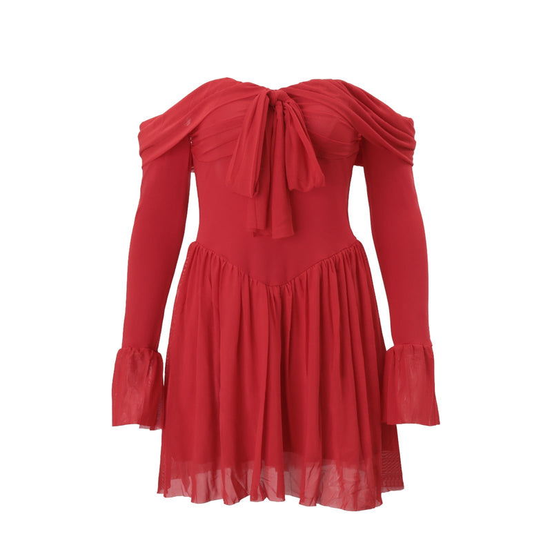 Bewitching Black & White Off-Shoulder Mini Dress | Fall Party & Halloween Ready Style