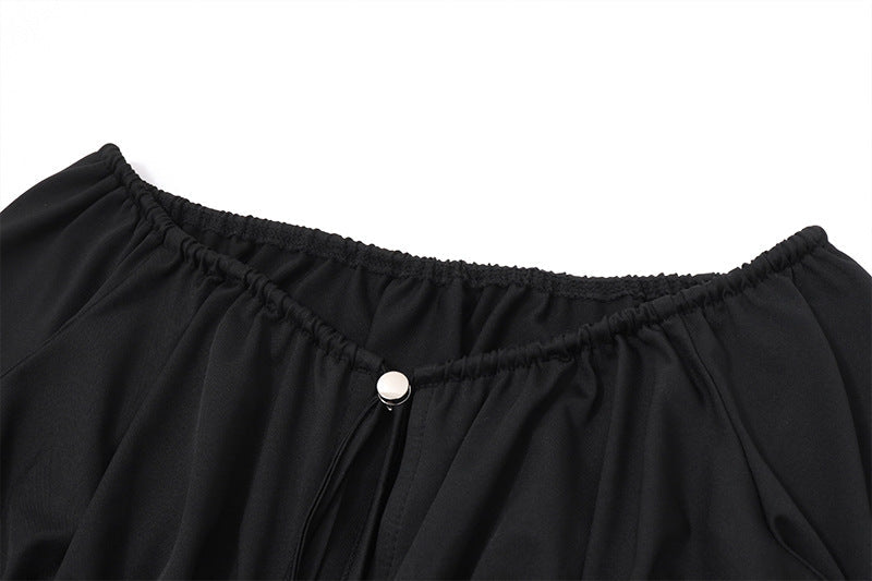 Chic Off-Shoulder Ruched Long Sleeve Crop Top - Fall & Holiday Ready