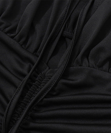 Chic Off-Shoulder Ruched Long Sleeve Crop Top - Fall & Holiday Ready